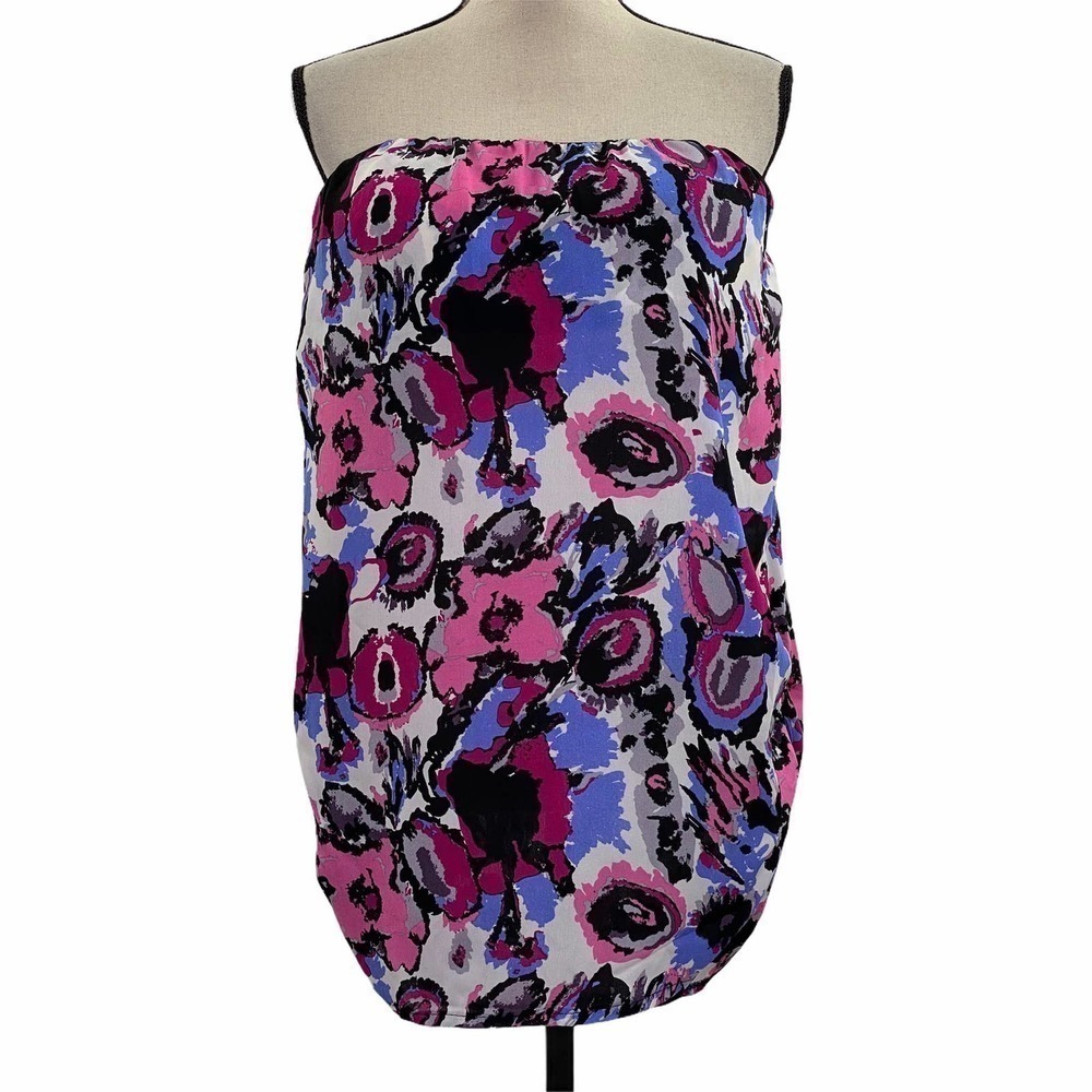 DAY & Night Strapless Floral Blouse Medium NWT